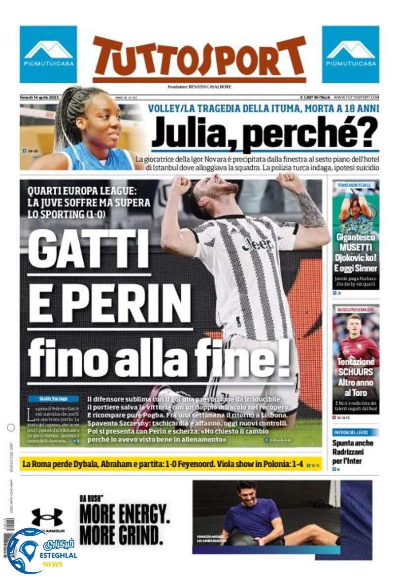 روزنامه  ورزشی توتو اسپورت جمعه 25 فروردین 1402 