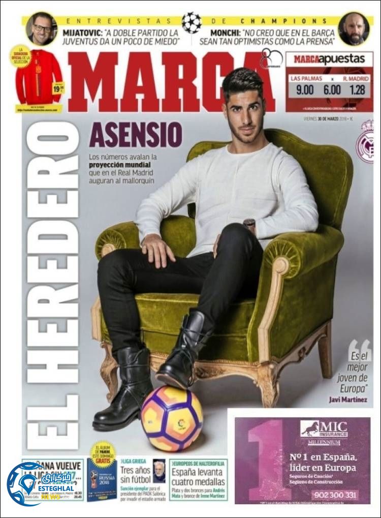 روزنامه ورزشی مارکا جمعه 10 فروردین 1397