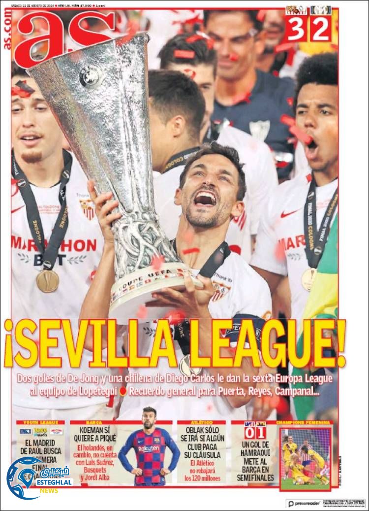 روزنامه ورزشی آاس شنبه 1 شهریور 1399