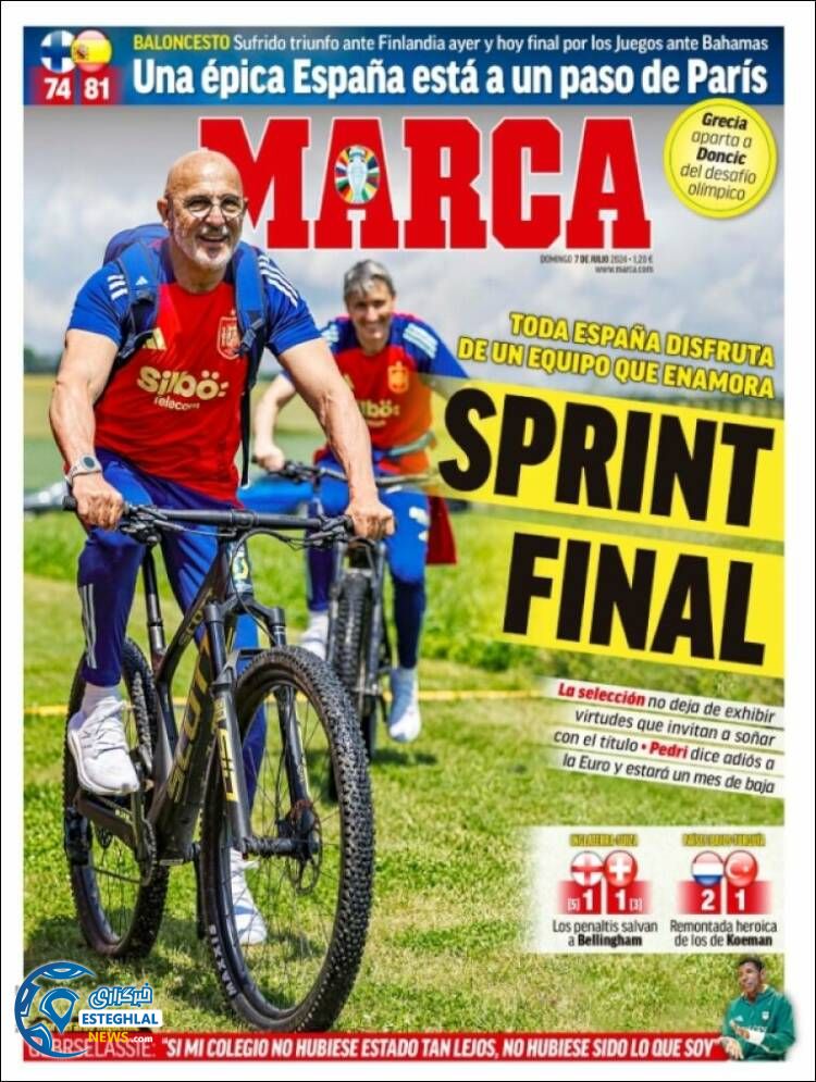 روزنامه ورزشی مارکا یکشنبه 17 تیر 1403 