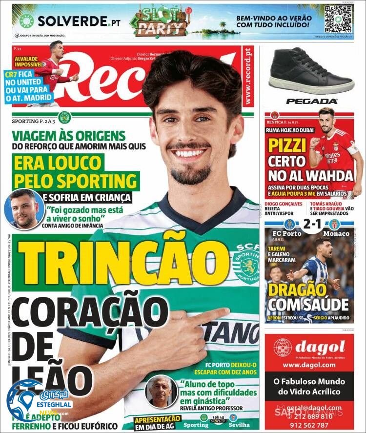 روزنامه ورزشی رکورد یکشنبه 2 مرداد 1401