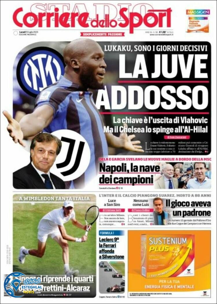 روزنامه ورزشی کوریره دلو اسپورت دوشنبه 19 تیر 1402 