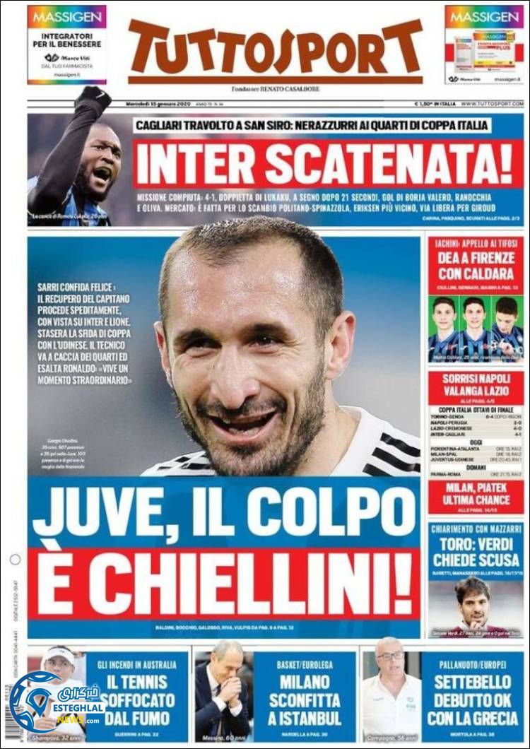 روزنامه ورزشی توتو اسپورت چهارشنبه 25 دی 1398