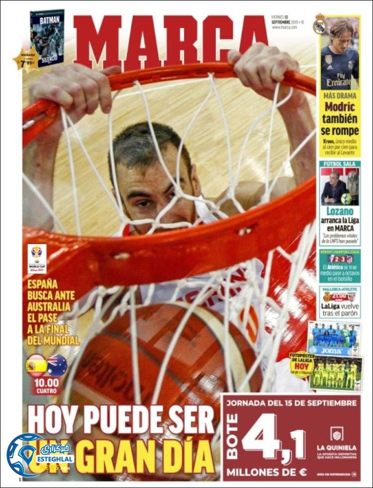 روزنامه ورزشی مارکا جمعه 22 شهریور 1398