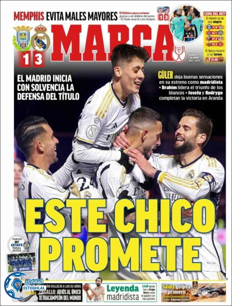 روزنامه  ورزشی مارکا یکشنبه 17 دی 1402 