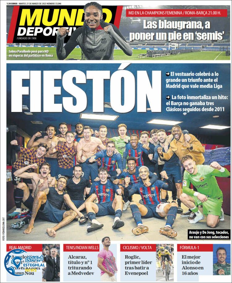 روزنامه های ورزشی موندو دپورتیوو سه شنبه 1 فروردین 1402 