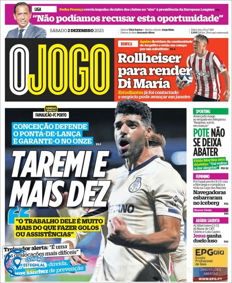 روزنامه ورزشی اوجوگو شنبه 11 آذر 1402 