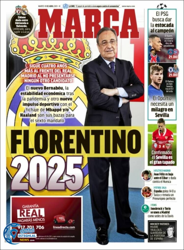 روزنامه ورزشی مارکا سه شنبه 24 فروردین 1400