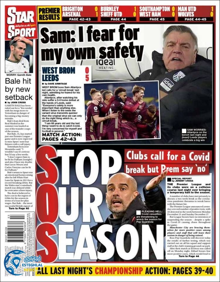 روزنامه ورزشی استار اسپورت چهارشنبه 10 دی 1399