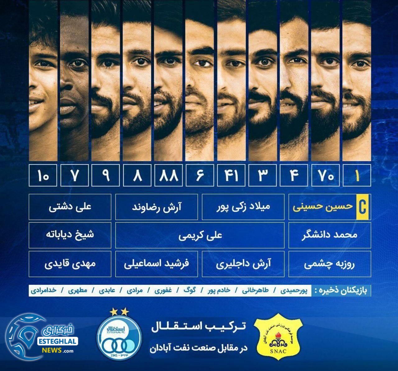 ترکیب استقلال مقابل صنعت نفت آبادان