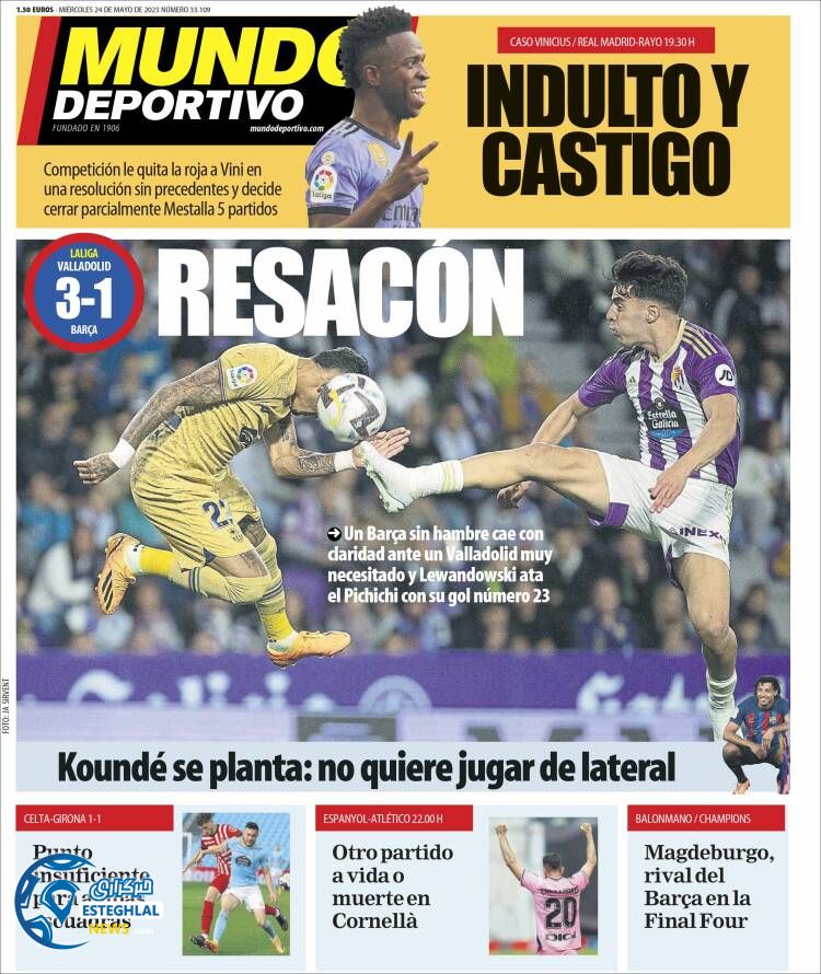 روزنامه ورزشی موندو دپورتیوو چهارشنبه 3 خرداد 1402 