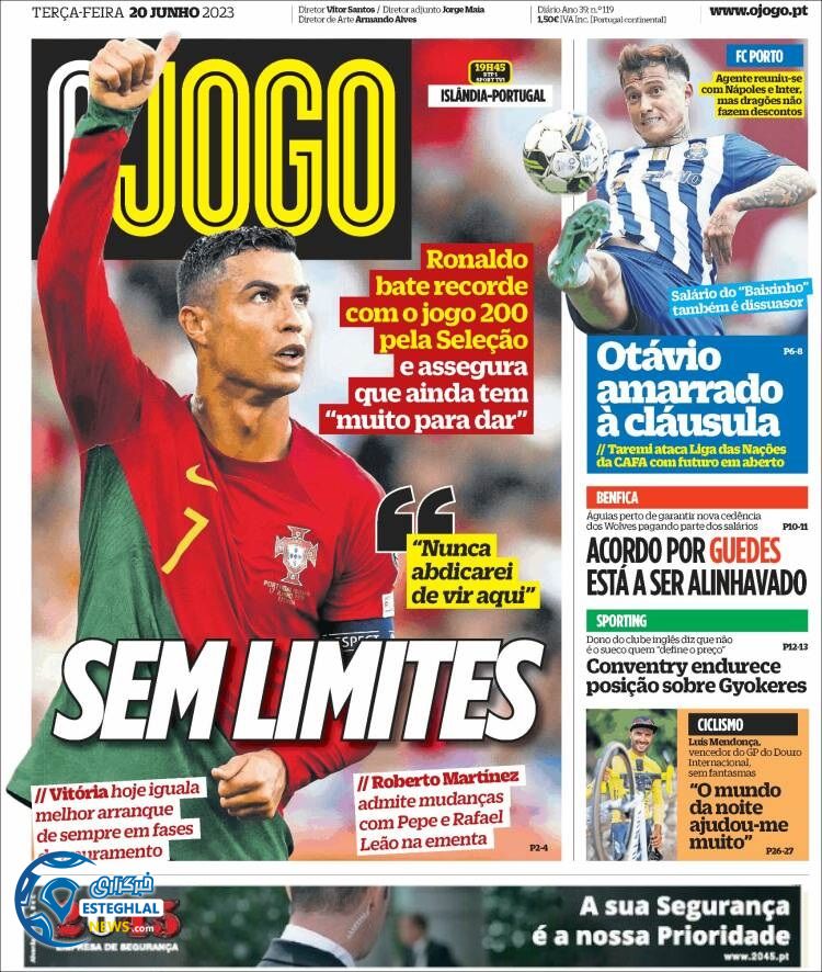 روزنامه ورزشی اوجوگو سه شنبه 30 خرداد 1402 