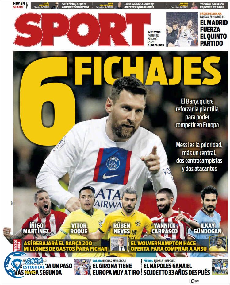 روزنامه ورزشی اسپورت جمعه 15 اردیبهشت 1402 