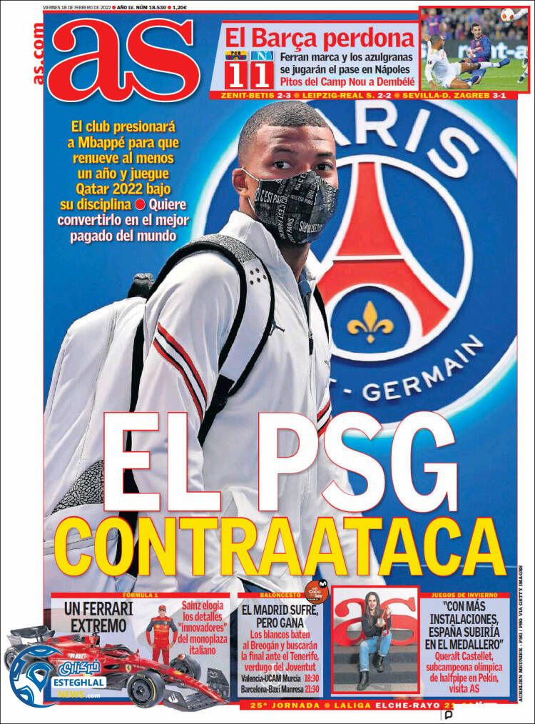 روزنامه ورزشی آ اس جمعه 29 بهمن 1400