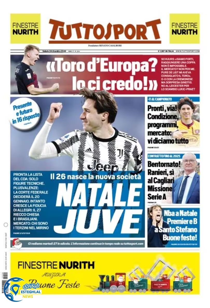 روزنامه ورزشی توتو اسپورت شنبه 3 دی 1401 