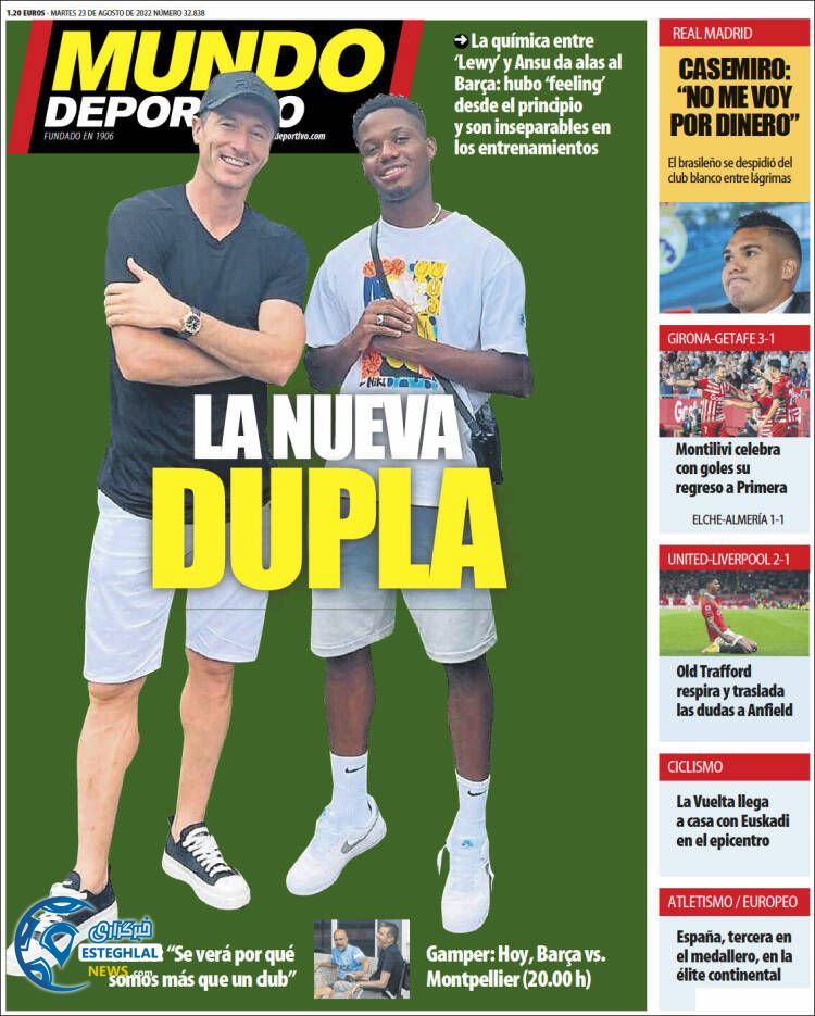 روزنامه ورزشی موندو دپورتییو سه شنبه 1 شهریور 1401 