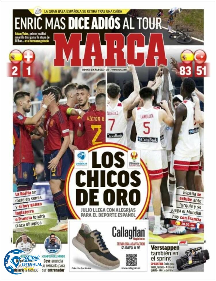 روزنامه ورزشی مارکا یکشنبه 11 تیر 1402 