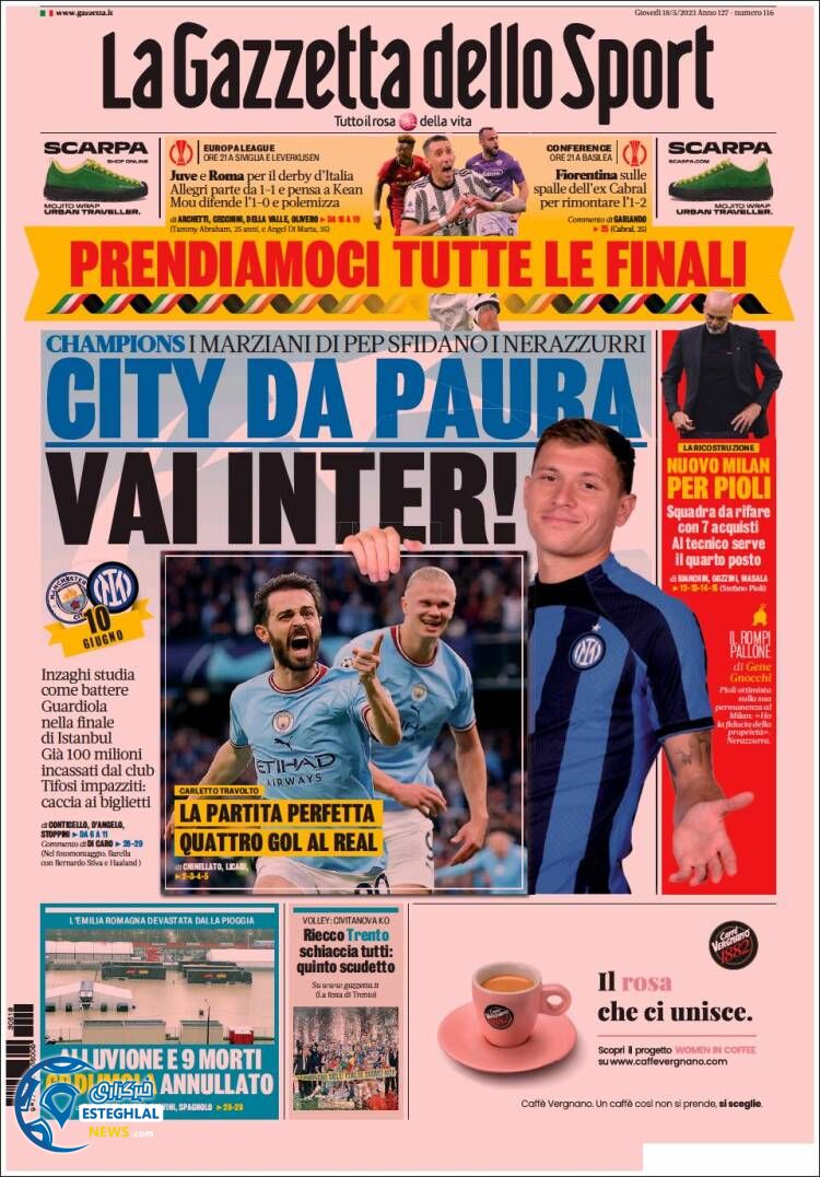 روزنامه ورزشی گاتزتا دلو اسپورت پنجشنبه 28 اردیبهشت 1402 