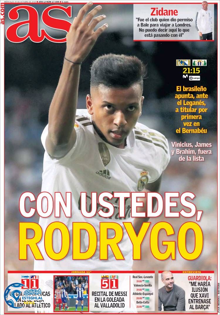 روزنامه ورزشی آاس چهارشنبه 8 آبان 1398