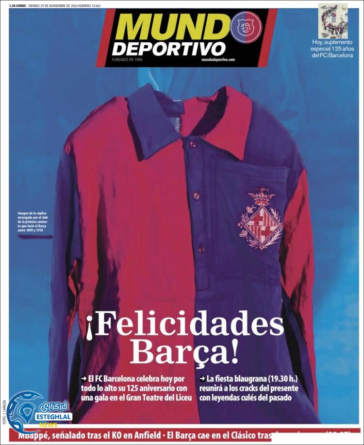 روزنامه ورزشی موندو دپورتیوو جمعه 9 آذر 1403 