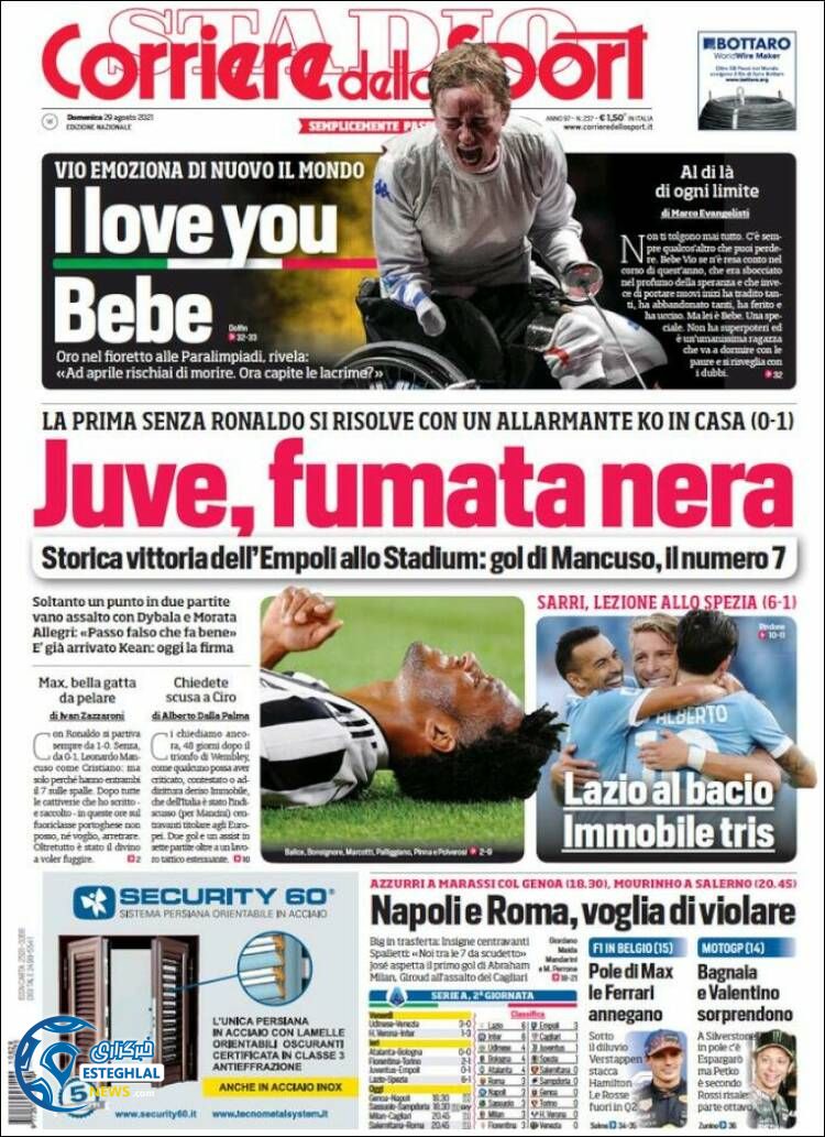 روزنامه ورزشی کوریره دلو اسپورت یکشنبه 7 شهریور 1400