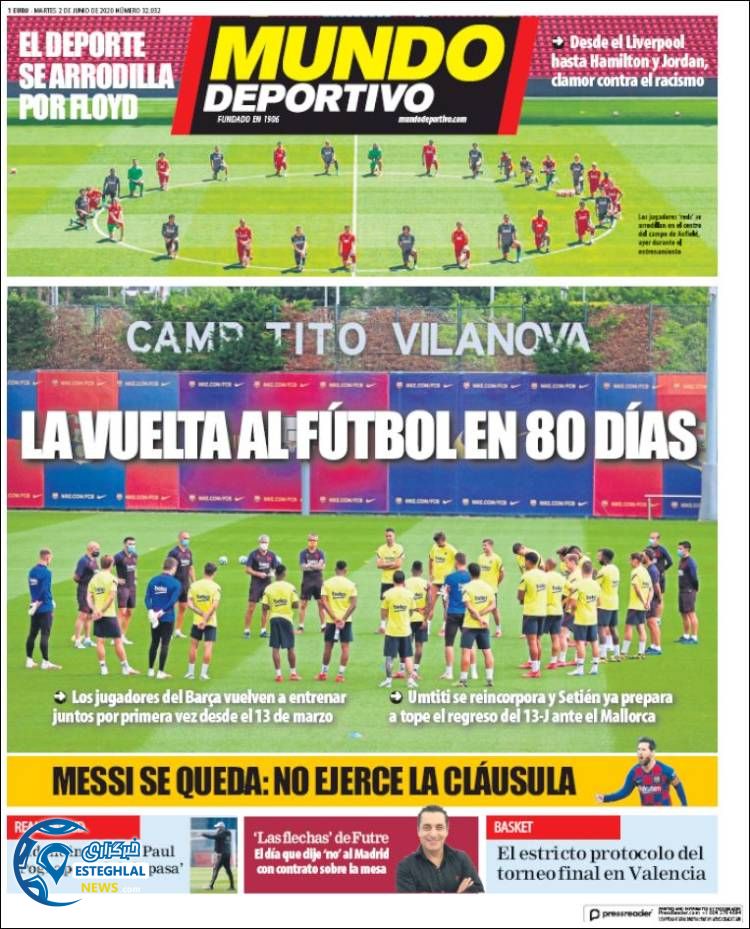 روزنامه ورزشی موندو دپورتیوو سه شنبه 13 خرداد 1399