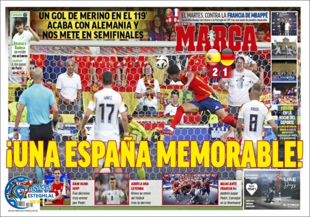 روزنامه ورزشی مارکا شنبه 16 تیر 1403 