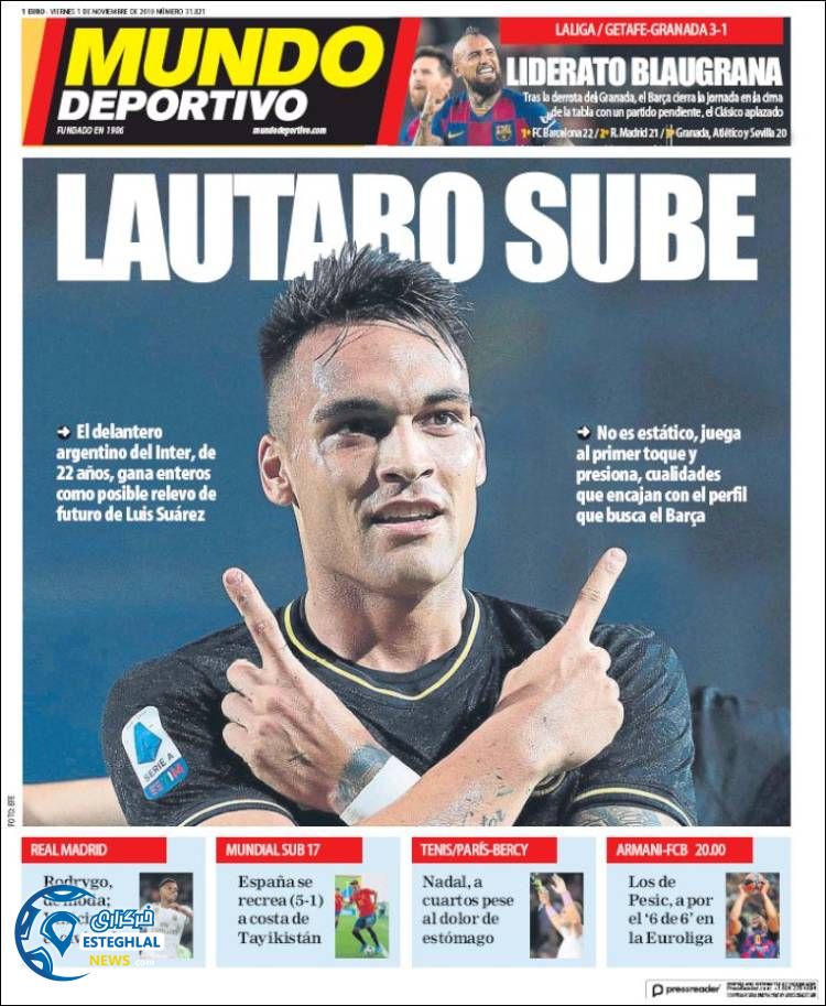 روزنامه ورزشی موندو دپورتیوو جمعه 10 آبان 1398