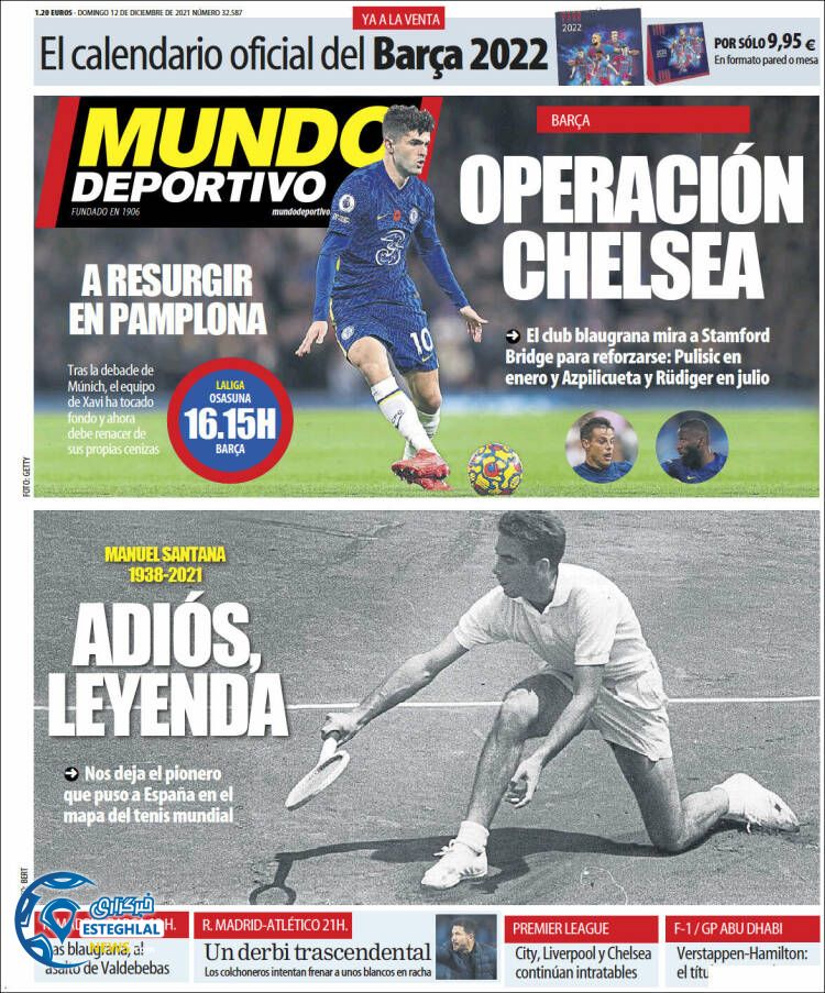 روزنامه ورزشی موندو دپورتیوو یکشنبه 21 آذر 1400