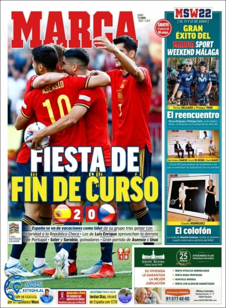 روزنامه ورزشی مارکا دوشنبه 23 خرداد 1401