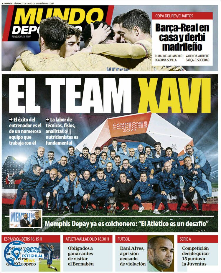 روزنامه ورزشی موندودپورتیوو شنبه 1 بهمن 1401 