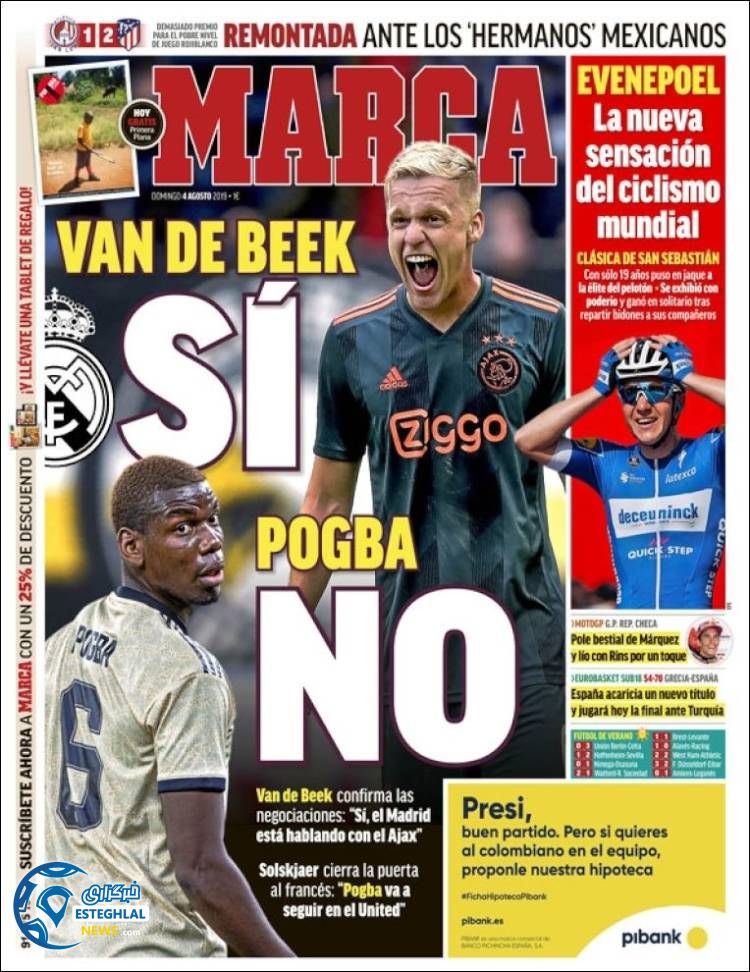 روزنامه ورزشی مارکا یکشنبه 13 مرداد 1398