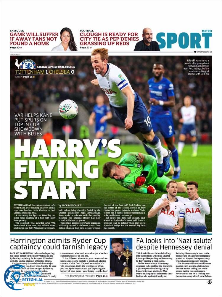 روزنامه ورزشی مترو اسپورت چهارشنبه 19 دی 1397