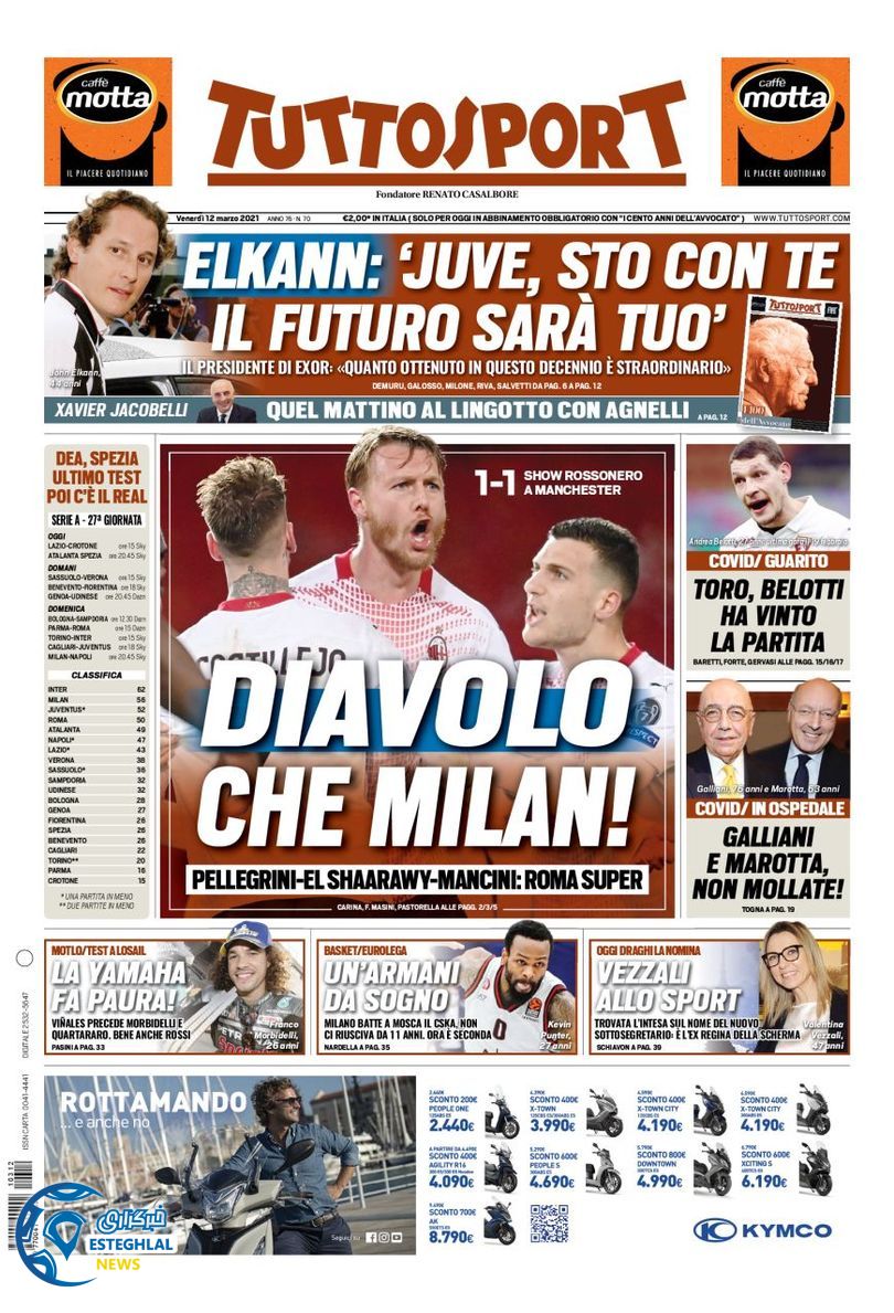 روزنامه ورزشی توتو اسپورت جمعه 22 اسفند 1399