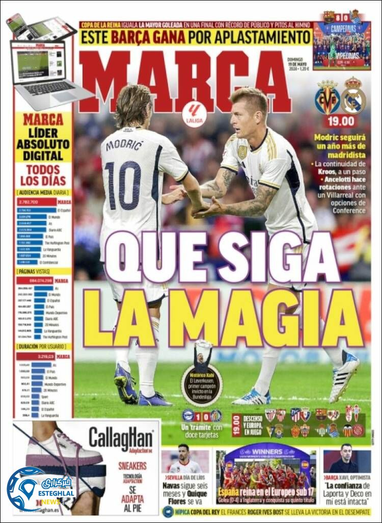 روزنامه ورزشی مارکا یکشنبه 30 اردیبهشت 1403 