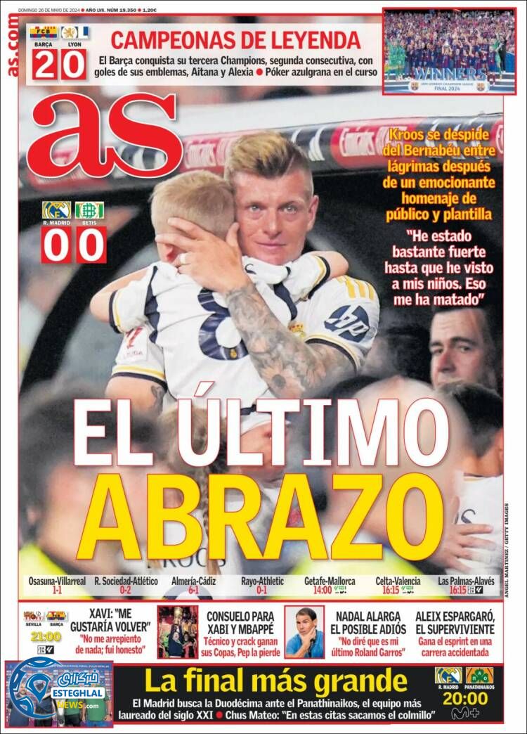 روزنامه ورزشی آ اس یکشنبه 6 خرداد 1403  