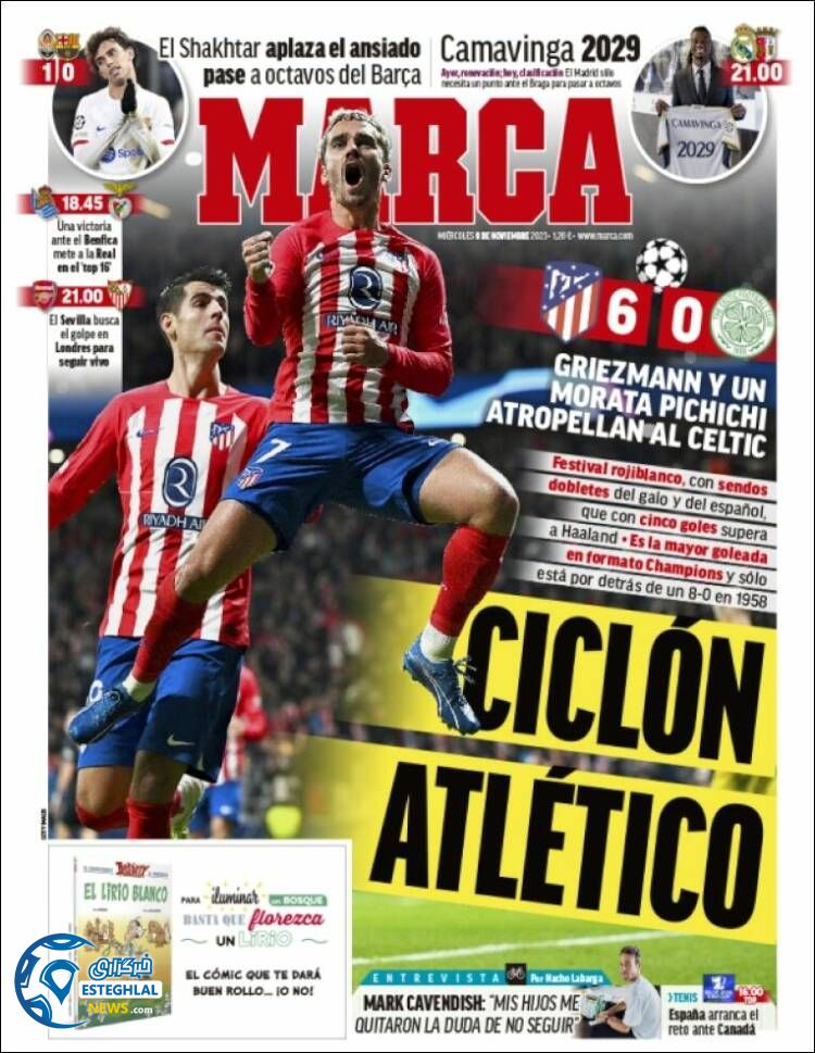 روزنامه ورزشی مارکا چهارشنبه 17 آبان&nbsp;1402