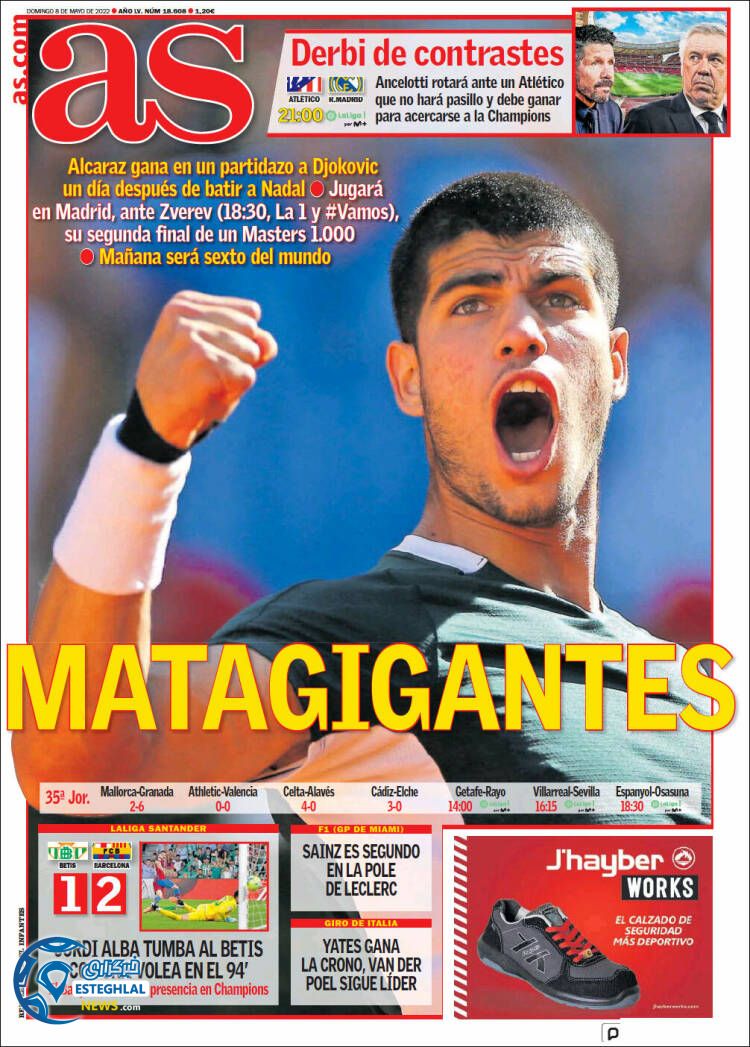 روزنامه ورزشی آ اس یکشنبه 18 اردیبهشت 1401