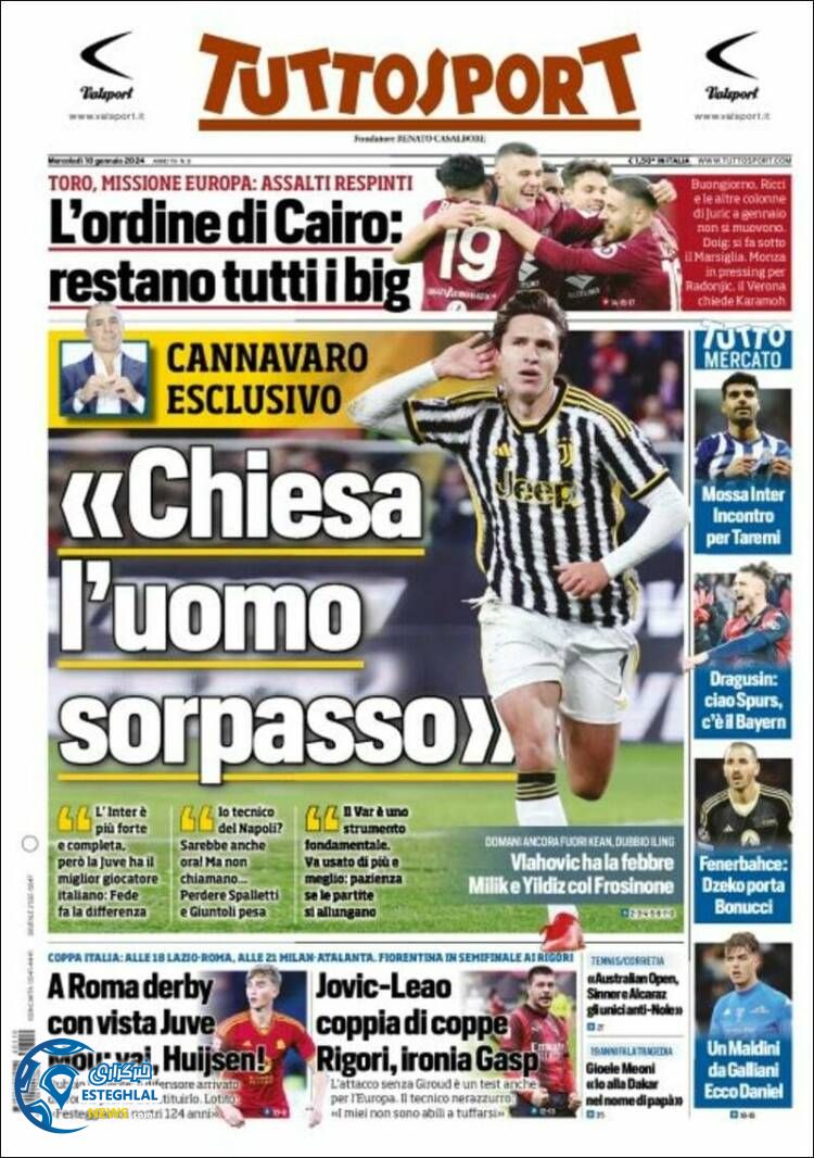 روزنامه ورزشی توتو اسپورت چهارشنبه 20 دی 1402 