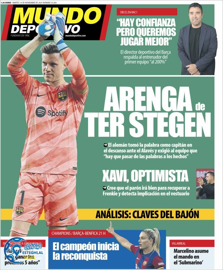 روزنامه ورزشی موندو دپورتیوو سه شنبه 23 آبان 1402