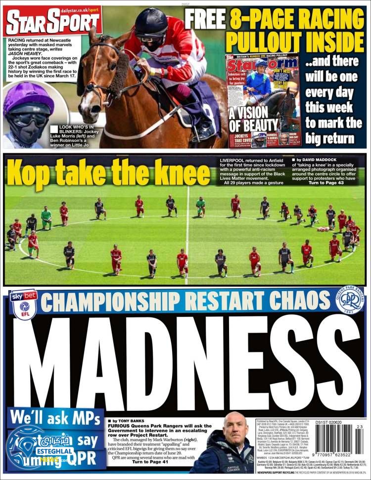 روزنامه ورزشی استار اسپورت سه شنبه 13 خرداد 1399