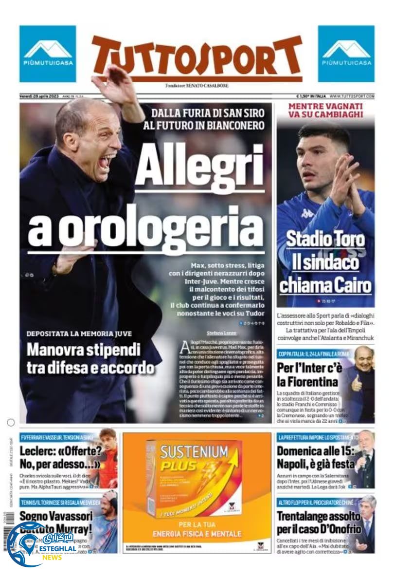 روزنامه ورزشی توتو اسپورت جمعه 8 اردیبهشت 1402 