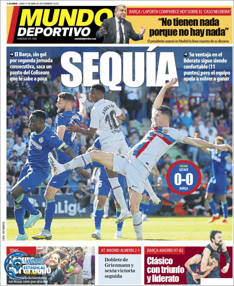 روزنامه ورزشی موندو دپورتیوو دوشنبه 28 فروردین 1402 