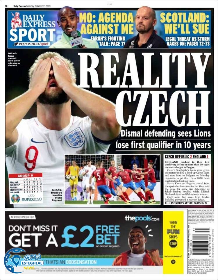 روزنامه ورزشی اکسپرس اسپورت شنبه 20 مهر 1398