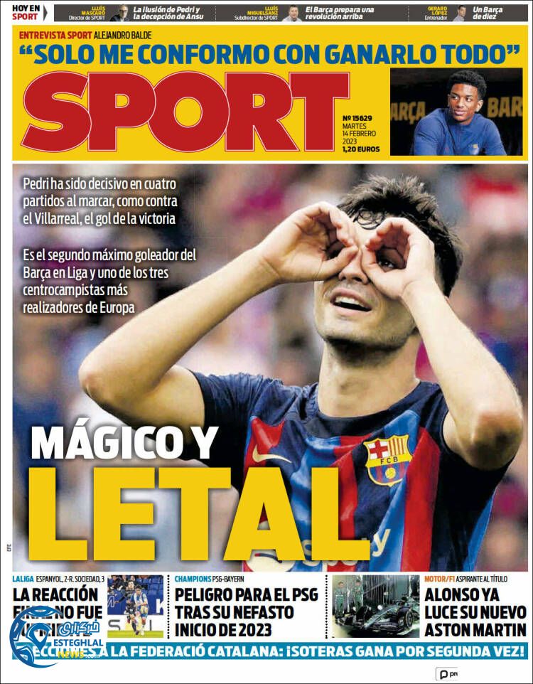 روزنامه  ورزشی اسپورت سه شنبه 25 بهمن 1401 