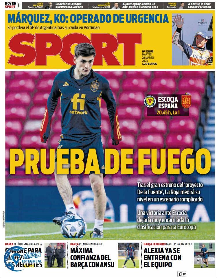 روزنامه ورزشی اسپورت سه شنبه 8 فروردین 1402 