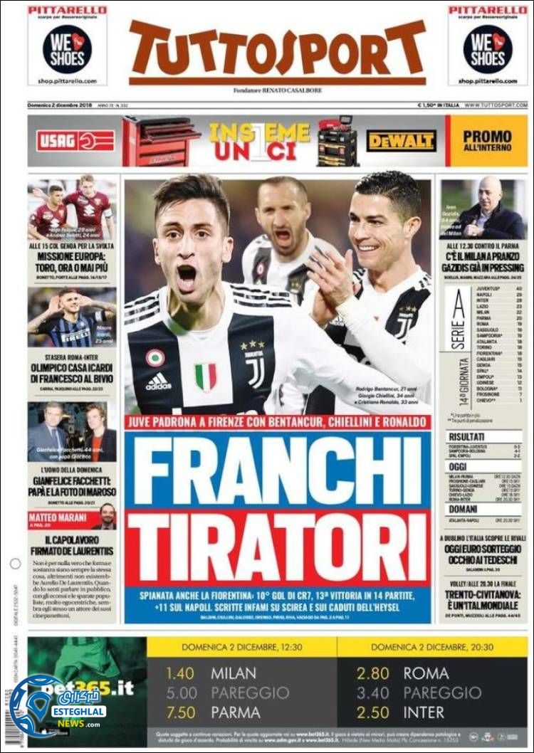 روزنامه ورزشی توتو اسپورت یکشنبه 11 آذر 139