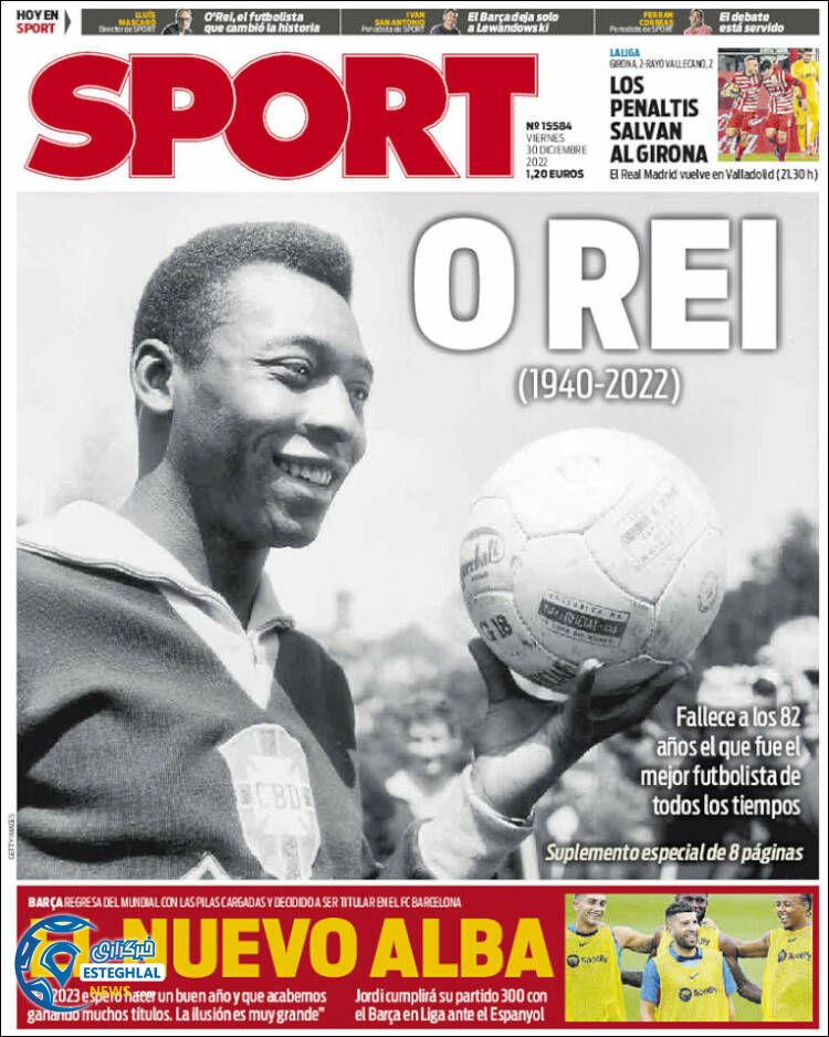 روزنامه ورزشی اسپورت جمعه 9 دی 1401 