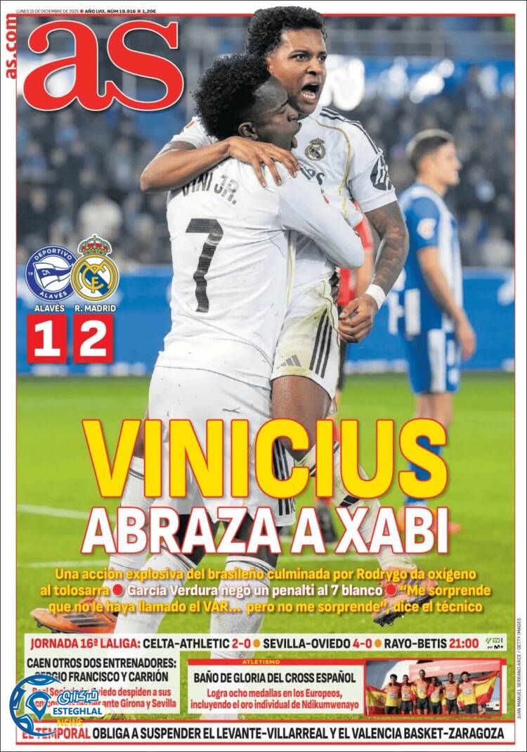 روزنامه  ورزشی آ اس  دوشنبه 24 آذر 1404  