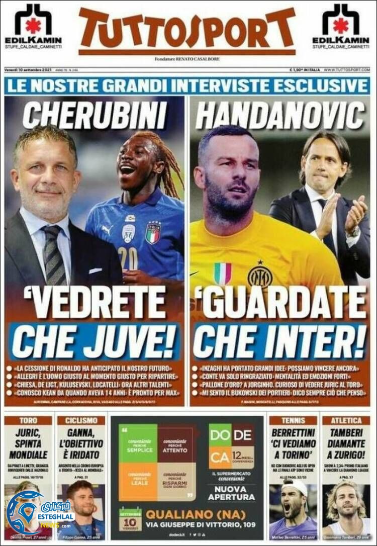 روزنامه ورزشی توتو اسپورت جمعه 19 شهریور 1400